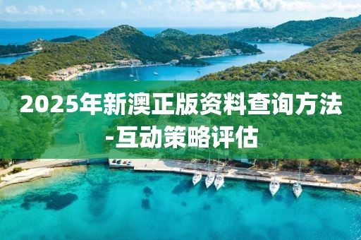 2025年新澳正版資料查詢方法-互動(dòng)策略評(píng)估