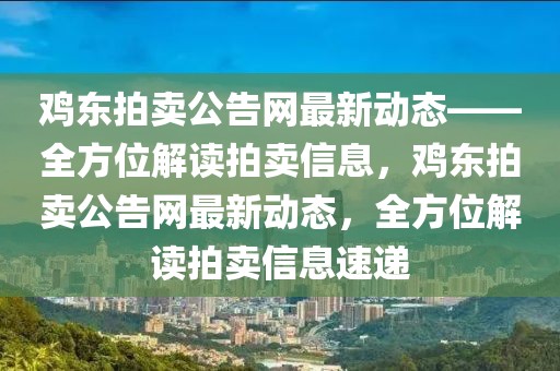雞東拍賣公告網(wǎng)最新動態(tài)——全方位解讀拍賣信息，雞東拍賣公告網(wǎng)最新動態(tài)，全方位解讀拍賣信息速遞