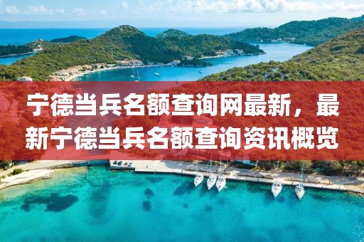 寧德當(dāng)兵名額查詢網(wǎng)最新，最新寧德當(dāng)兵名額查詢資訊概覽