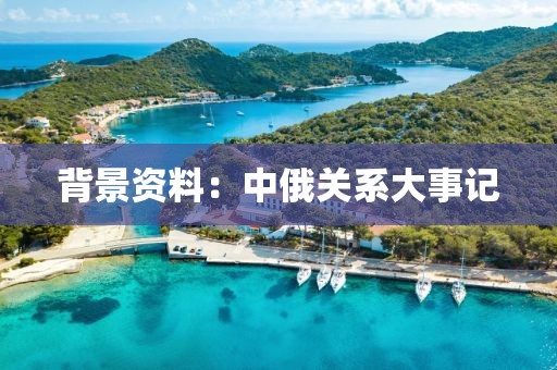 背景資料：中俄關系大事記