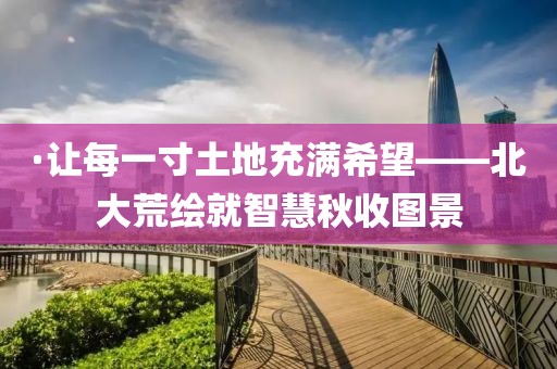 ·讓每一寸土地充滿希望——北大荒繪就智慧秋收圖景