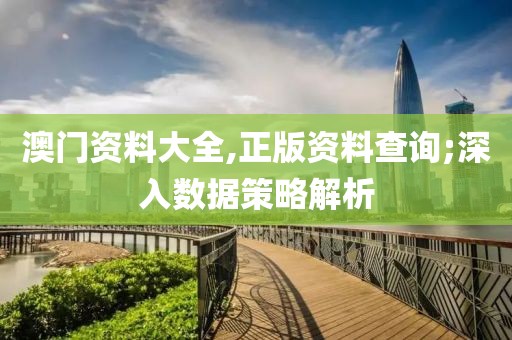 澳門資料大全,正版資料查詢;深入數(shù)據(jù)策略解析