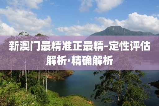 新澳門最精準正最精-定性評估解析·精確解析