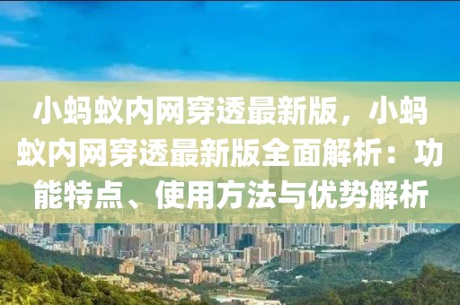 小螞蟻內(nèi)網(wǎng)穿透最新版，小螞蟻內(nèi)網(wǎng)穿透最新版全面解析：功能特點(diǎn)、使用方法與優(yōu)勢(shì)解析