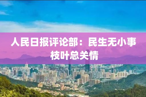 人民日?qǐng)?bào)評(píng)論部：民生無小事 枝葉總關(guān)情