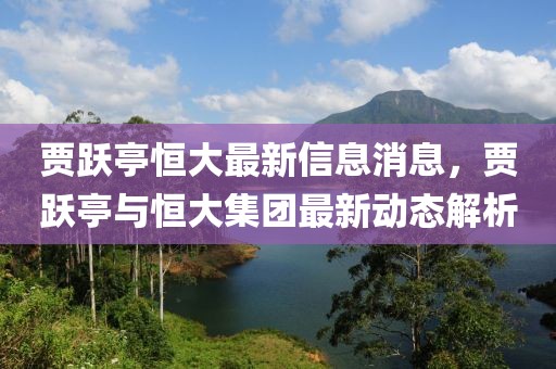 賈躍亭恒大最新信息消息，賈躍亭與恒大集團最新動態(tài)解析