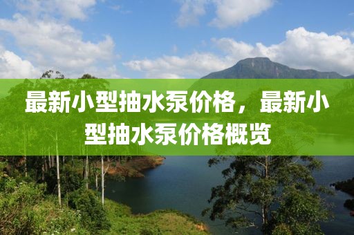 最新小型抽水泵價(jià)格，最新小型抽水泵價(jià)格概覽