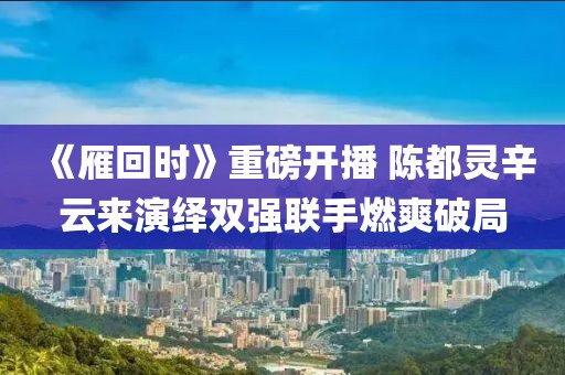《雁回時(shí)》重磅開播 陳都靈辛云來演繹雙強(qiáng)聯(lián)手燃爽破局