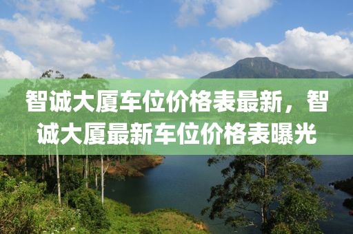 智誠大廈車位價格表最新，智誠大廈最新車位價格表曝光