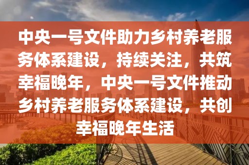 中央一號(hào)文件助力鄉(xiāng)村養(yǎng)老服務(wù)體系建設(shè)，持續(xù)關(guān)注，共筑幸福晚年，中央一號(hào)文件推動(dòng)鄉(xiāng)村養(yǎng)老服務(wù)體系建設(shè)，共創(chuàng)幸福晚年生活