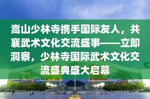 嵩山少林寺攜手國際友人，共襄武術(shù)文化交流盛事——立即洞察，少林寺國際武術(shù)文化交流盛典盛大啟幕