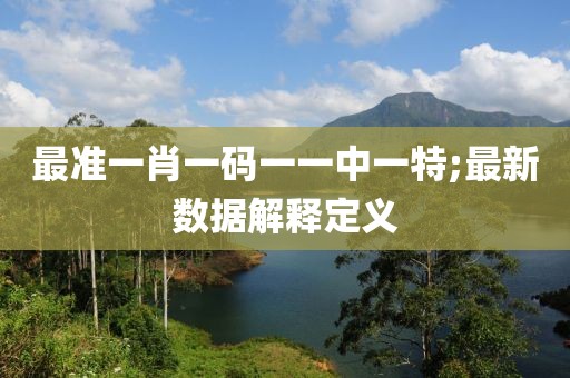 最準(zhǔn)一肖一碼一一中一特;最新數(shù)據(jù)解釋定義