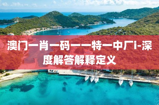 澳門一肖一碼一一特一中廠i-深度解答解釋定義