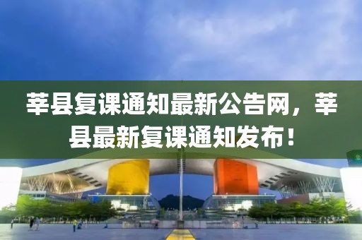 莘縣復(fù)課通知最新公告網(wǎng)，莘縣最新復(fù)課通知發(fā)布！