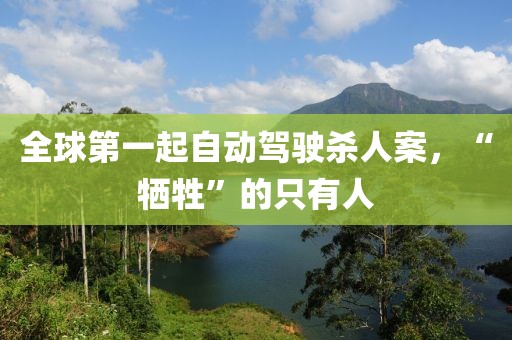 全球第一起自動(dòng)駕駛殺人案，“犧牲”的只有人