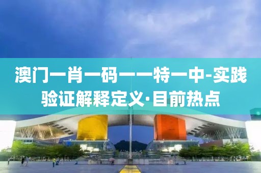 澳門一肖一碼一一特一中-實踐驗證解釋定義·目前熱點