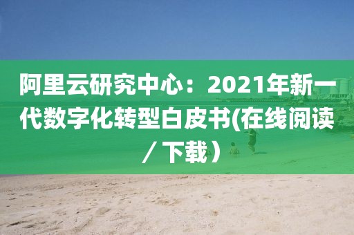 阿里云研究中心：2021年新一代數(shù)字化轉(zhuǎn)型白皮書(shū)(在線閱讀／下載）