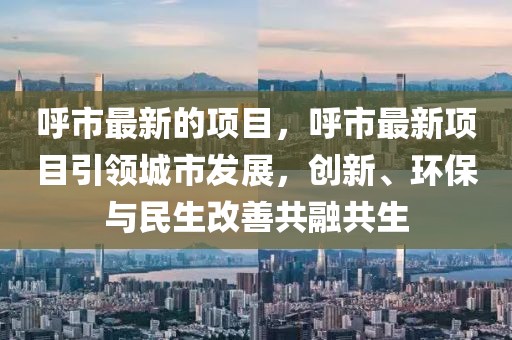 呼市最新的項(xiàng)目，呼市最新項(xiàng)目引領(lǐng)城市發(fā)展，創(chuàng)新、環(huán)保與民生改善共融共生