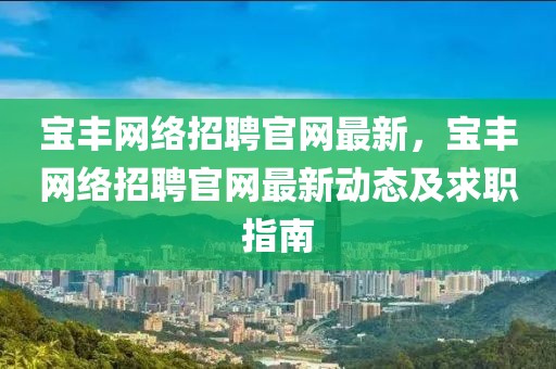 寶豐網(wǎng)絡(luò)招聘官網(wǎng)最新，寶豐網(wǎng)絡(luò)招聘官網(wǎng)最新動(dòng)態(tài)及求職指南