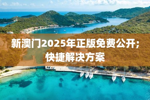 新澳門2025年正版免費(fèi)公開;快捷解決方案