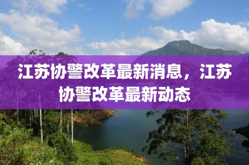 江蘇協(xié)警改革最新消息，江蘇協(xié)警改革最新動態(tài)