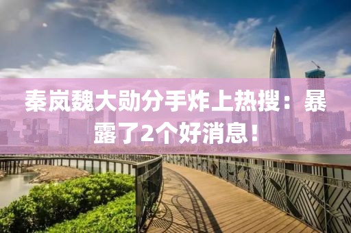 秦嵐魏大勛分手炸上熱搜：暴露了2個(gè)好消息！