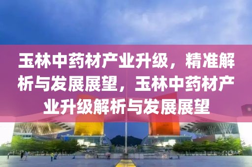 玉林中藥材產(chǎn)業(yè)升級(jí)，精準(zhǔn)解析與發(fā)展展望，玉林中藥材產(chǎn)業(yè)升級(jí)解析與發(fā)展展望