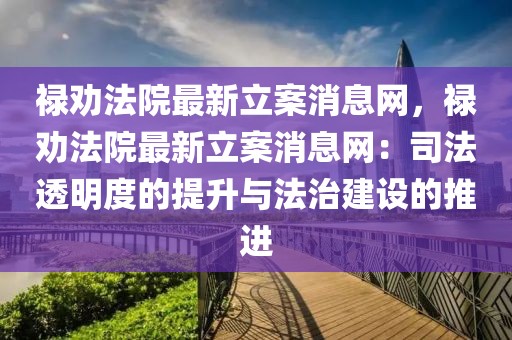 祿勸法院最新立案消息網，祿勸法院最新立案消息網：司法透明度的提升與法治建設的推進
