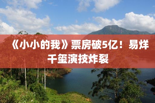《小小的我》票房破5億！易烊千璽演技炸裂