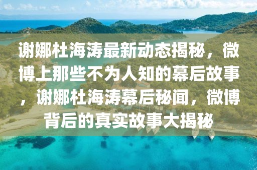 謝娜杜海濤最新動態(tài)揭秘，微博上那些不為人知的幕后故事，謝娜杜海濤幕后秘聞，微博背后的真實故事大揭秘