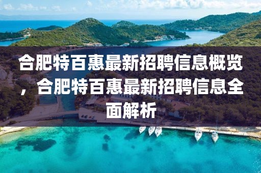 合肥特百惠最新招聘信息概覽，合肥特百惠最新招聘信息全面解析