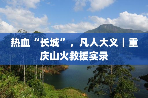熱血“長城”，凡人大義｜重慶山火救援實錄