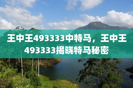 王中王493333中特馬，王中王493333揭曉特馬秘密