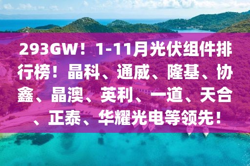 293GW！1-11月光伏組件排行榜！晶科、通威、隆基、協(xié)鑫、晶澳、英利、一道、天合、正泰、華耀光電等領(lǐng)先！