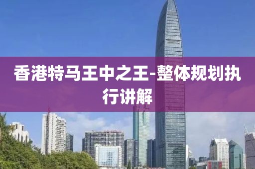 香港特馬王中之王-整體規(guī)劃執(zhí)行講解