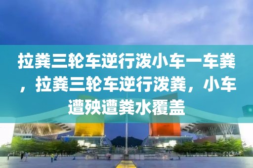 拉糞三輪車逆行潑小車一車糞，拉糞三輪車逆行潑糞，小車遭殃遭糞水覆蓋