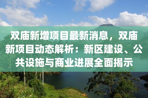 雙廟新增項目最新消息，雙廟新項目動態(tài)解析：新區(qū)建設(shè)、公共設(shè)施與商業(yè)進展全面揭示
