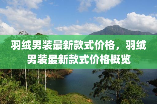 羽絨男裝最新款式價格，羽絨男裝最新款式價格概覽