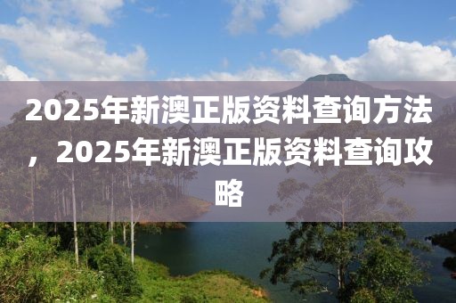 2025年新澳正版資料查詢方法，2025年新澳正版資料查詢攻略