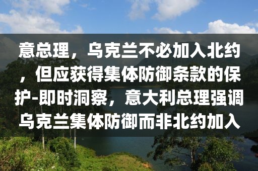 意總理，烏克蘭不必加入北約，但應(yīng)獲得集體防御條款的保護-即時洞察，意大利總理強調(diào)烏克蘭集體防御而非北約加入