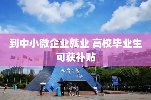 到中小微企業(yè)就業(yè) 高校畢業(yè)生可獲補貼