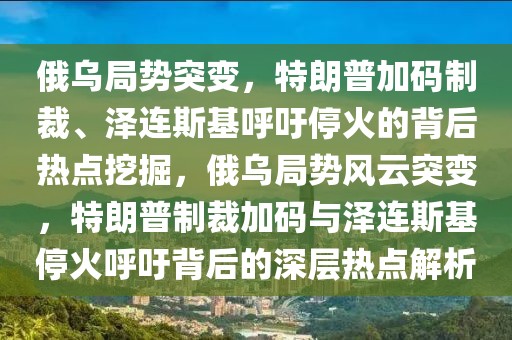 俄烏局勢突變，特朗普加碼制裁、澤連斯基呼吁停火的背后熱點挖掘，俄烏局勢風(fēng)云突變，特朗普制裁加碼與澤連斯基停火呼吁背后的深層熱點解析