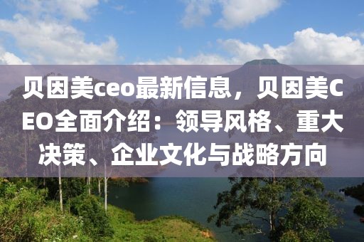 貝因美ceo最新信息，貝因美CEO全面介紹：領(lǐng)導(dǎo)風(fēng)格、重大決策、企業(yè)文化與戰(zhàn)略方向