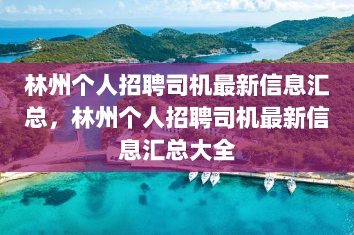林州個(gè)人招聘司機(jī)最新信息匯總，林州個(gè)人招聘司機(jī)最新信息匯總大全