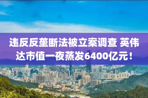 違反反壟斷法被立案調(diào)查 英偉達(dá)市值一夜蒸發(fā)6400億元！