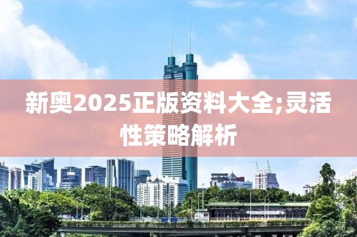 新奧2025正版資料大全;靈活性策略解析