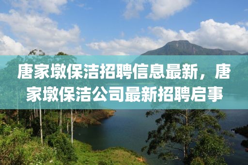 唐家墩保潔招聘信息最新，唐家墩保潔公司最新招聘啟事