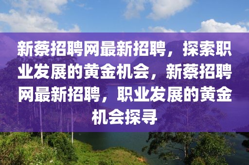 新蔡招聘網(wǎng)最新招聘，探索職業(yè)發(fā)展的黃金機(jī)會(huì)，新蔡招聘網(wǎng)最新招聘，職業(yè)發(fā)展的黃金機(jī)會(huì)探尋