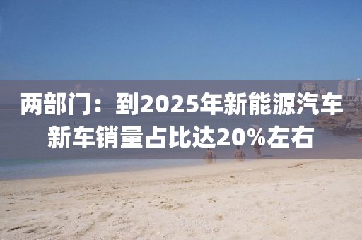 兩部門：到2025年新能源汽車新車銷量占比達(dá)20%左右