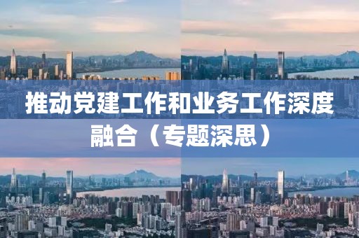 推動(dòng)黨建工作和業(yè)務(wù)工作深度融合（專題深思）
